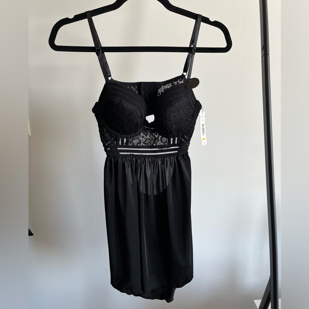 Black Push Up Slip Dress